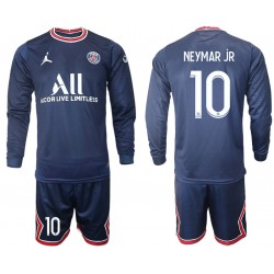 Camisola Paris Saint-Germain Neymar JR 10 Criança Equipamento Primeiro 2021-2022 Manga Comprida
